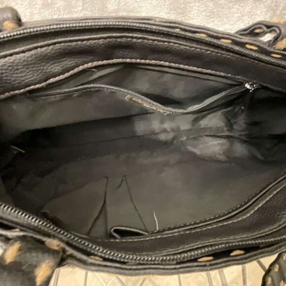 Vintage The Sak Elliot Lucca Black Leather/PVC Purse Thick contrasting trim 80’s - Picture 11 of 15